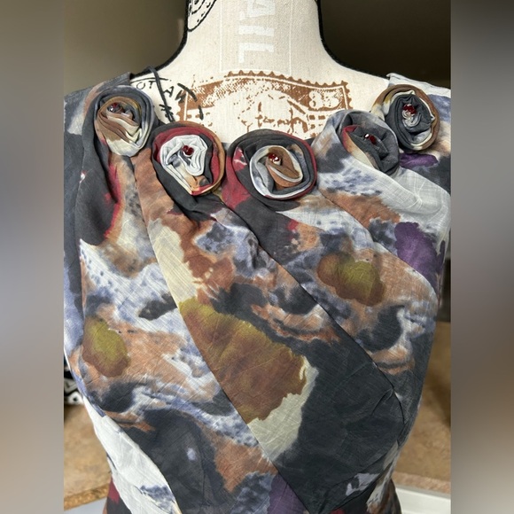 Adrianna Papell Floral Pattern Midi Length Sleeveless Dress size 6 - Picture 2 of 9